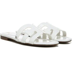 Sam Edelman Bay White Patent Flat Sandals Slides US6 Limited Edition MSRP $99